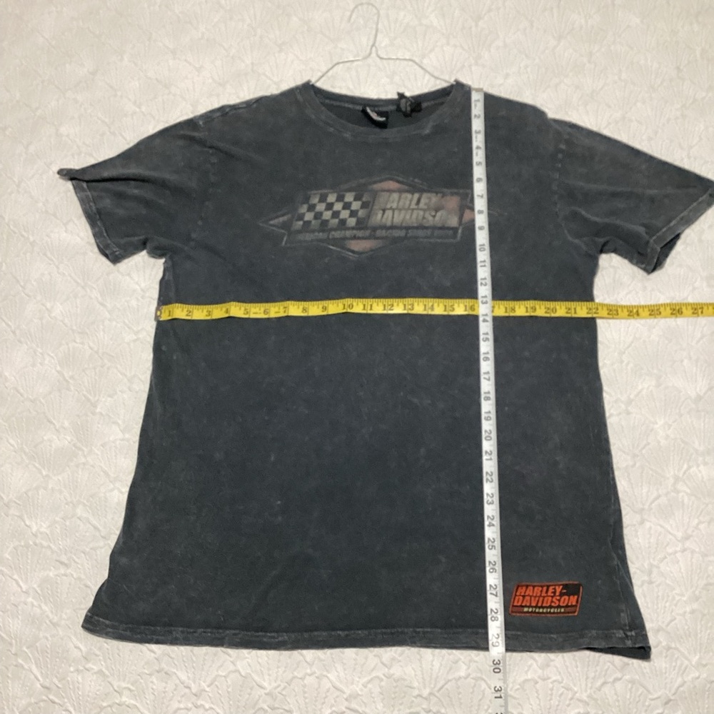 Badass, Vintage, Distressed, Faded Black Harley Davidson Mens T-Shirt Size L